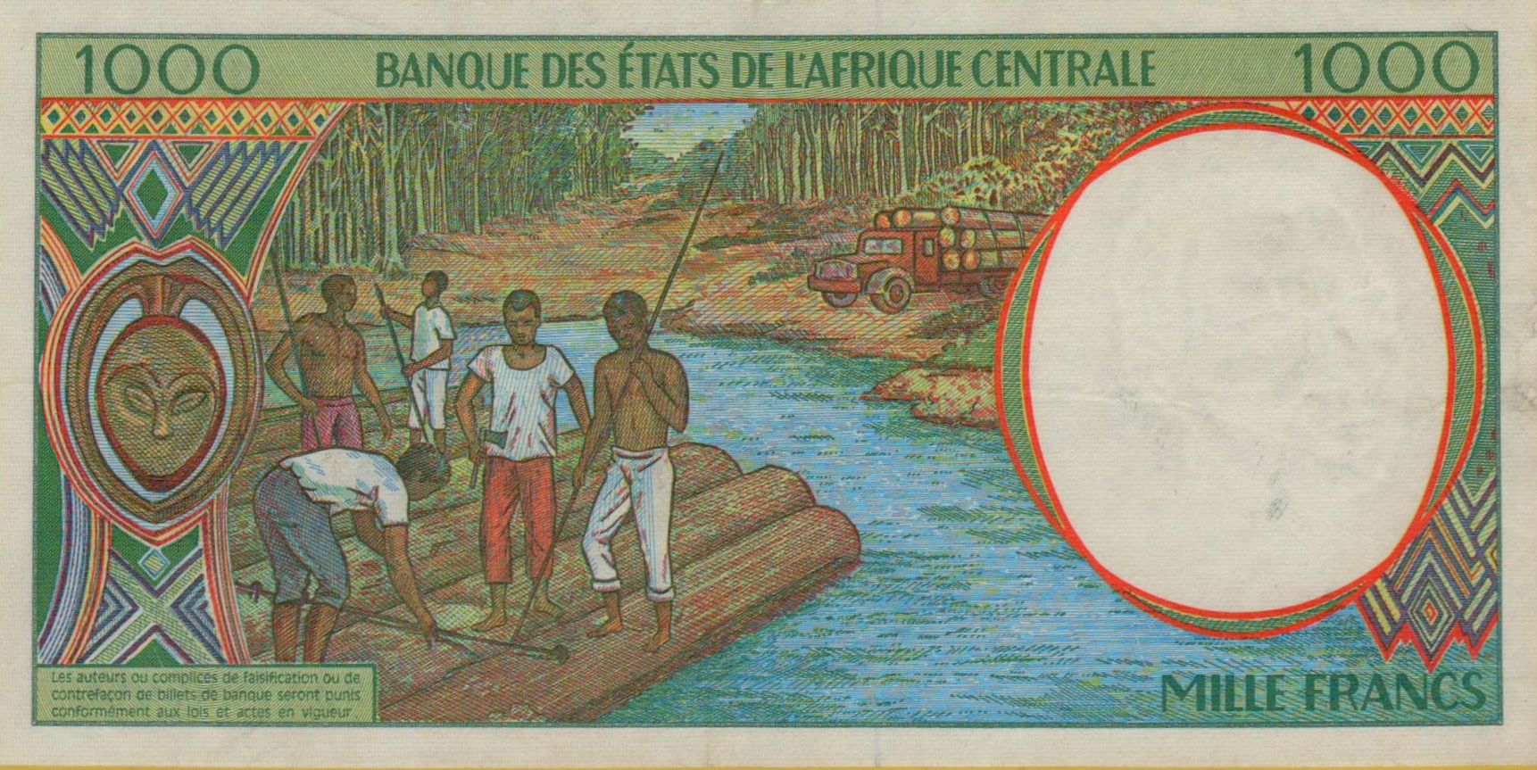 Central African Republic (C.A.S) 1000 1993 UNC P-302F/a
